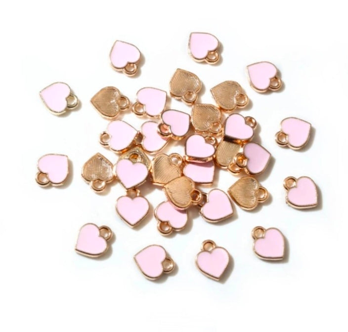 Small Heart Enamel Charm 6*8mm - 1 Piece