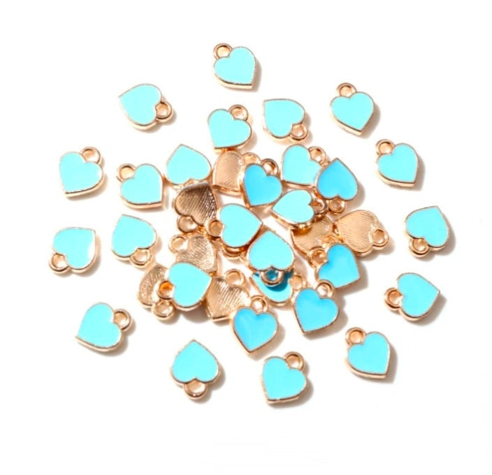 Small Heart Enamel Charm 6*8mm - 1 Piece