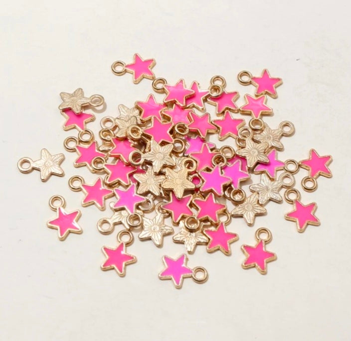 Star Enamel Charm 6*8mm - Pack of 5 Pieces