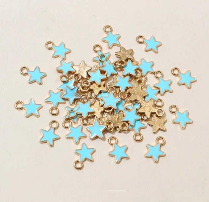 Star Enamel Charm 6*8mm - Pack of 5 Pieces