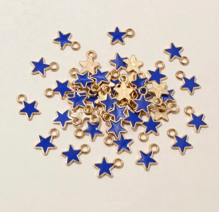 Star Enamel Charm 6*8mm - Pack of 5 Pieces