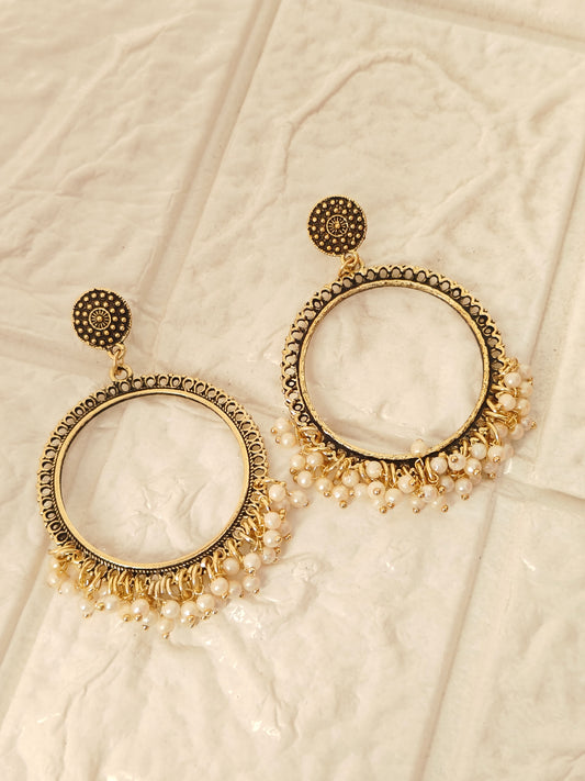 Round Beaded Jhumka Base - 1 Pair