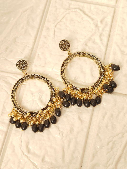 Round Beaded Jhumka Base - 1 Pair