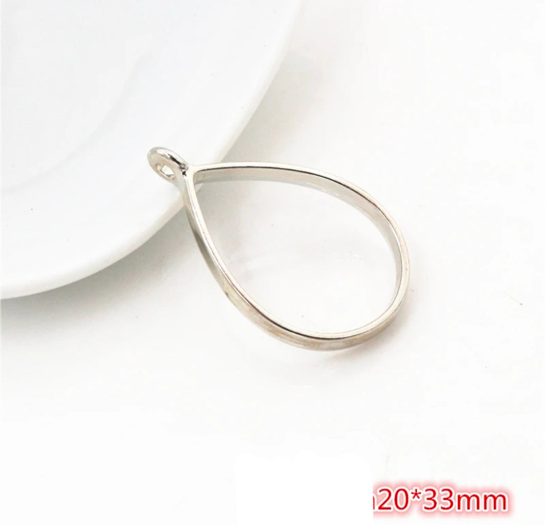 Open Bezel with Hole - Silver - 1 Piece