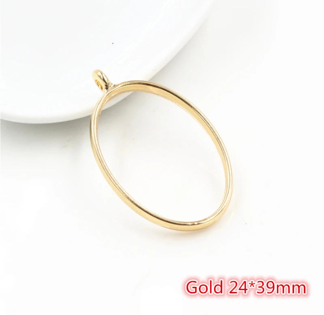 Open Bezel with Hole - Gold - 1 Piece