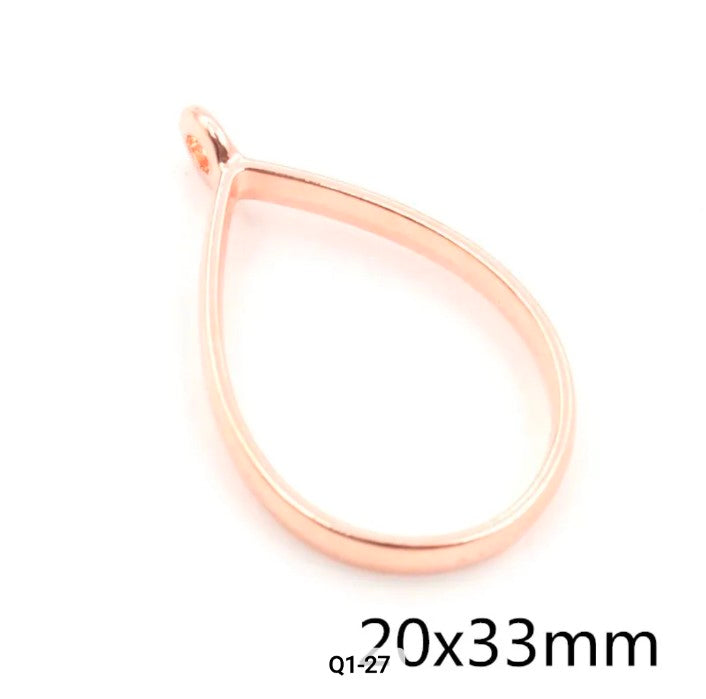 Open Bezel with Hole - Rose Gold - 1 Piece