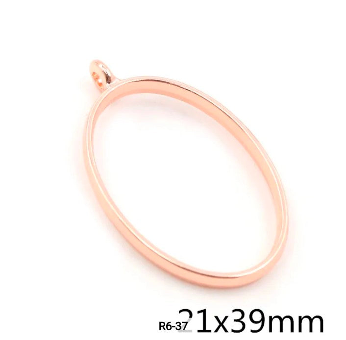 Open Bezel with Hole - Rose Gold - 1 Piece