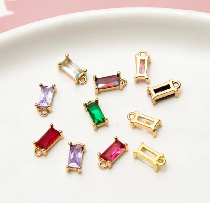 CZ Rectangle Charm - 1 Piece