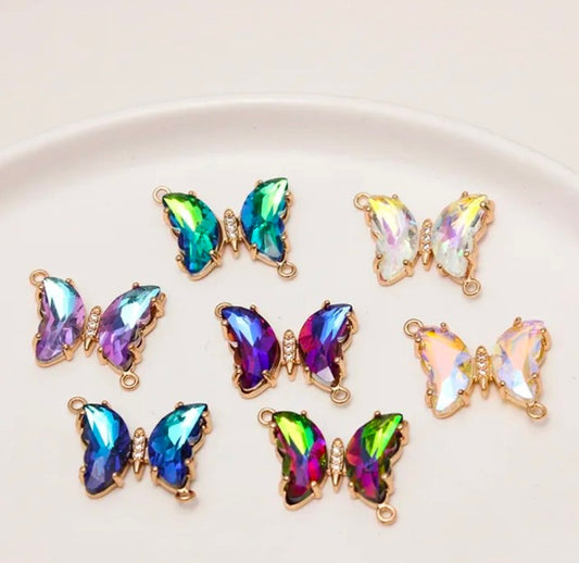 CZ Holographic Butterfly Charm - 1 Piece