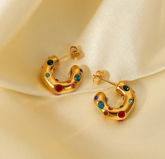 Multi color Hoop Earring