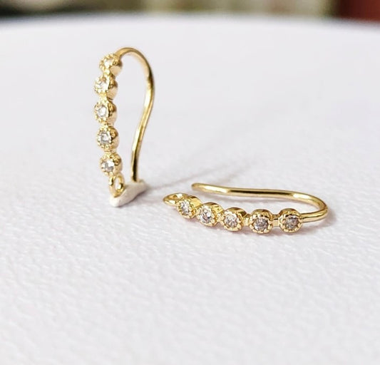 14k Gold Plated CZ 5 Stone Hooks