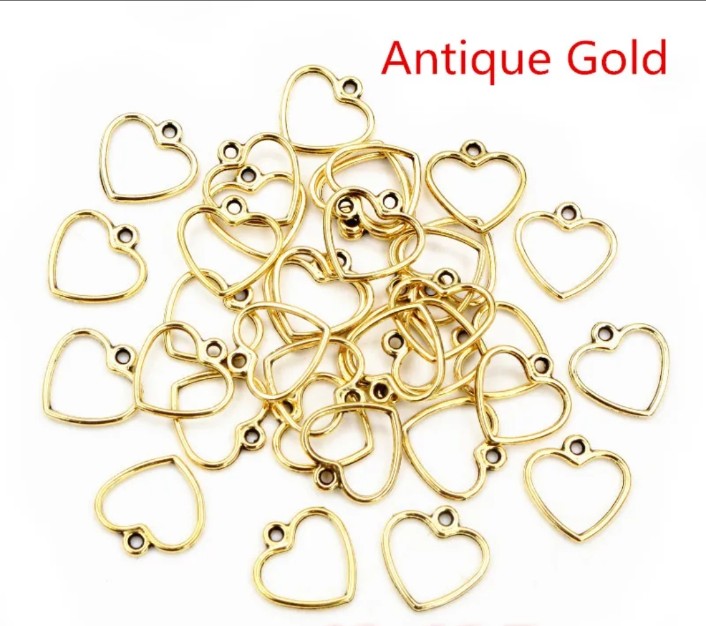 Mini Heart Open bezel - 5pcs