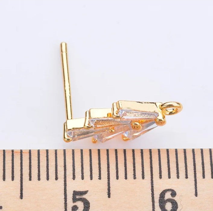 18K Gold Plated 5S Leaf Stud - 1 Pair