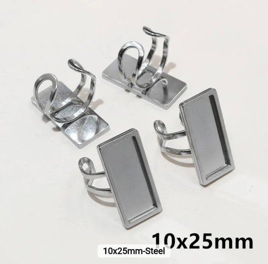 Rectangle Ring - Stainless Steel - 1 Piece