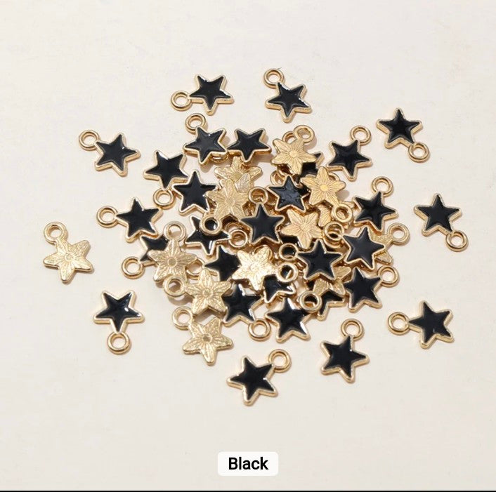 Star Enamel Charm 6*8mm - Pack of 5 Pieces