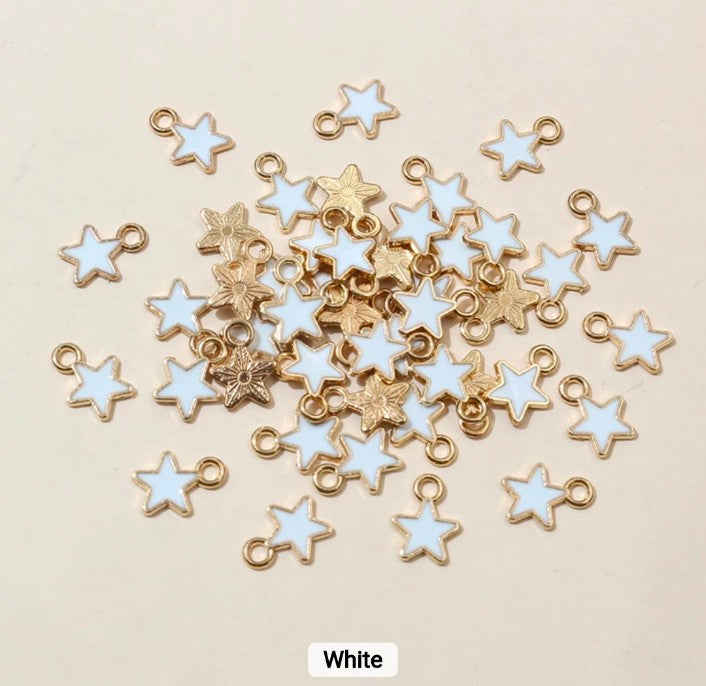 Star Enamel Charm 6*8mm - Pack of 5 Pieces