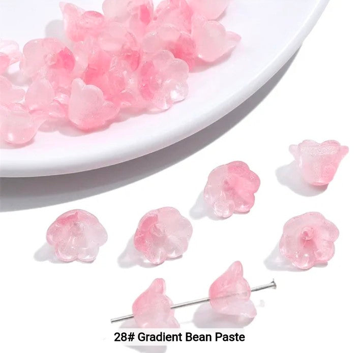 Gradient D.Pink Orchid Glass Bead 12*7mm - 1 Piece