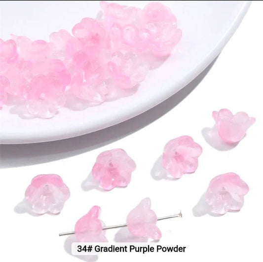 Gradient Pink Orchid Glass Bead 12*7mm - 1 Piece