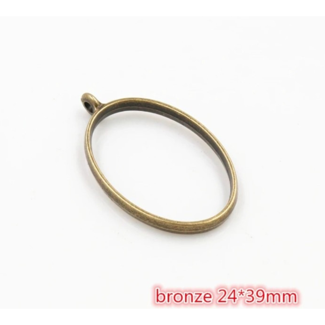 Open Bezel with Hole - Bronze - 1 Piece