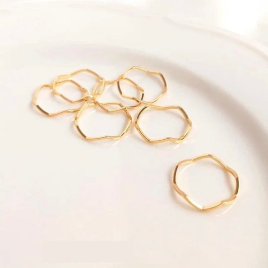 14K Gold Plated Irregular Circle Charm - 1 Pc