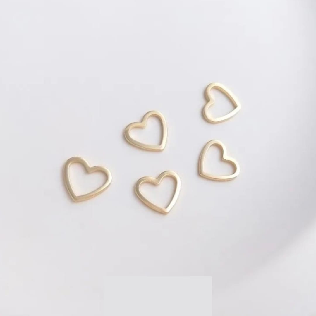 14K gold plated Heart Charm - 1 Pc