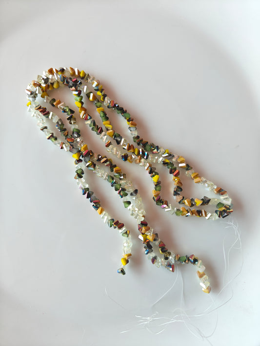 Premium Green & Yellow Triangle Crystal Beads