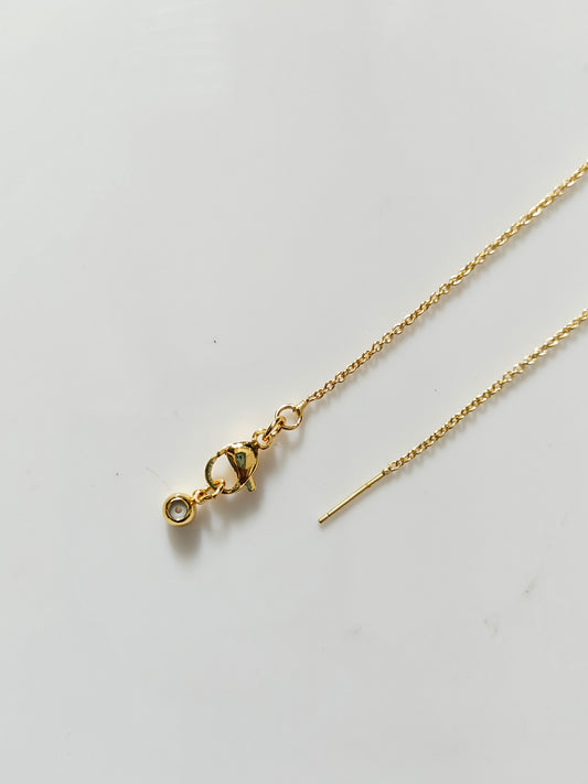 14k Gold plated chain with needle connectors - 45cms