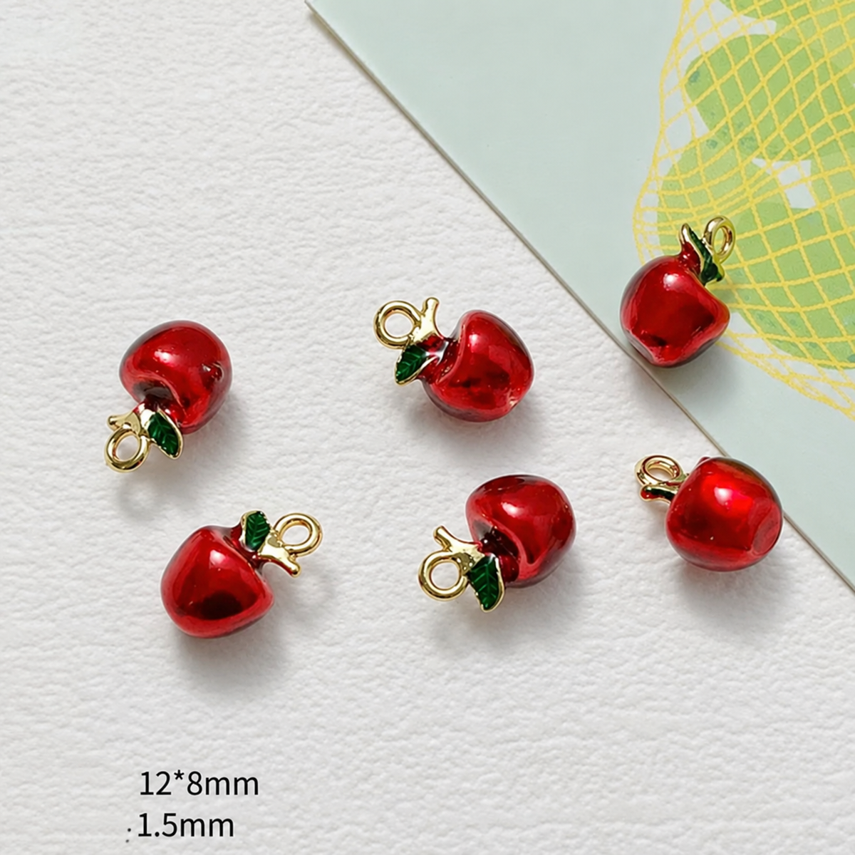 Apple Fruit 14k Gold Plated Charm - 1 Piece - Anti Tarnish