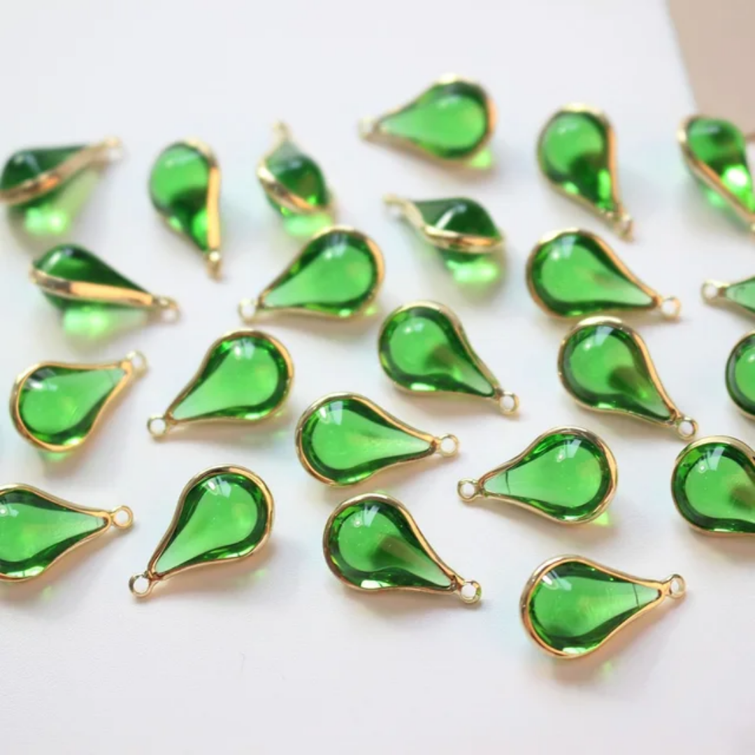 3D Droplet Charm 18*10mm 14k Gold Plated - 1 Piece