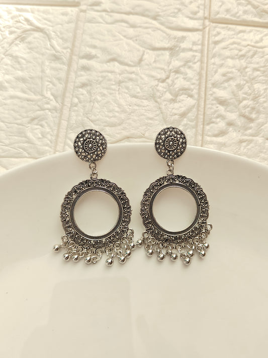 Silver Round 22mm Jhumka Base - 1 Pair