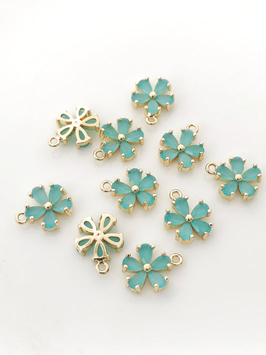 CZ Flower Charm - 1 Piece