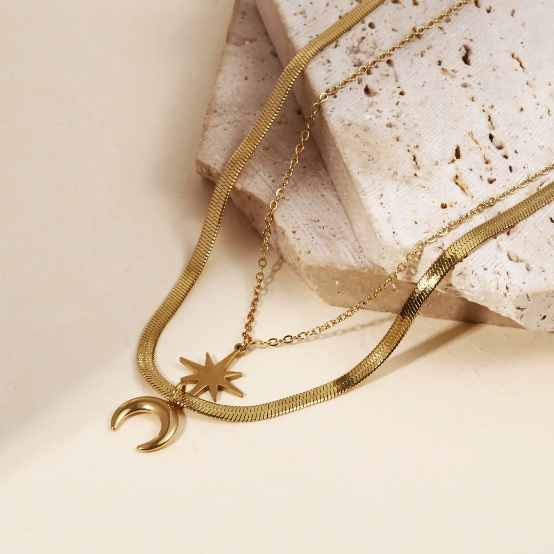 Sun and Moon Double Layer Chain