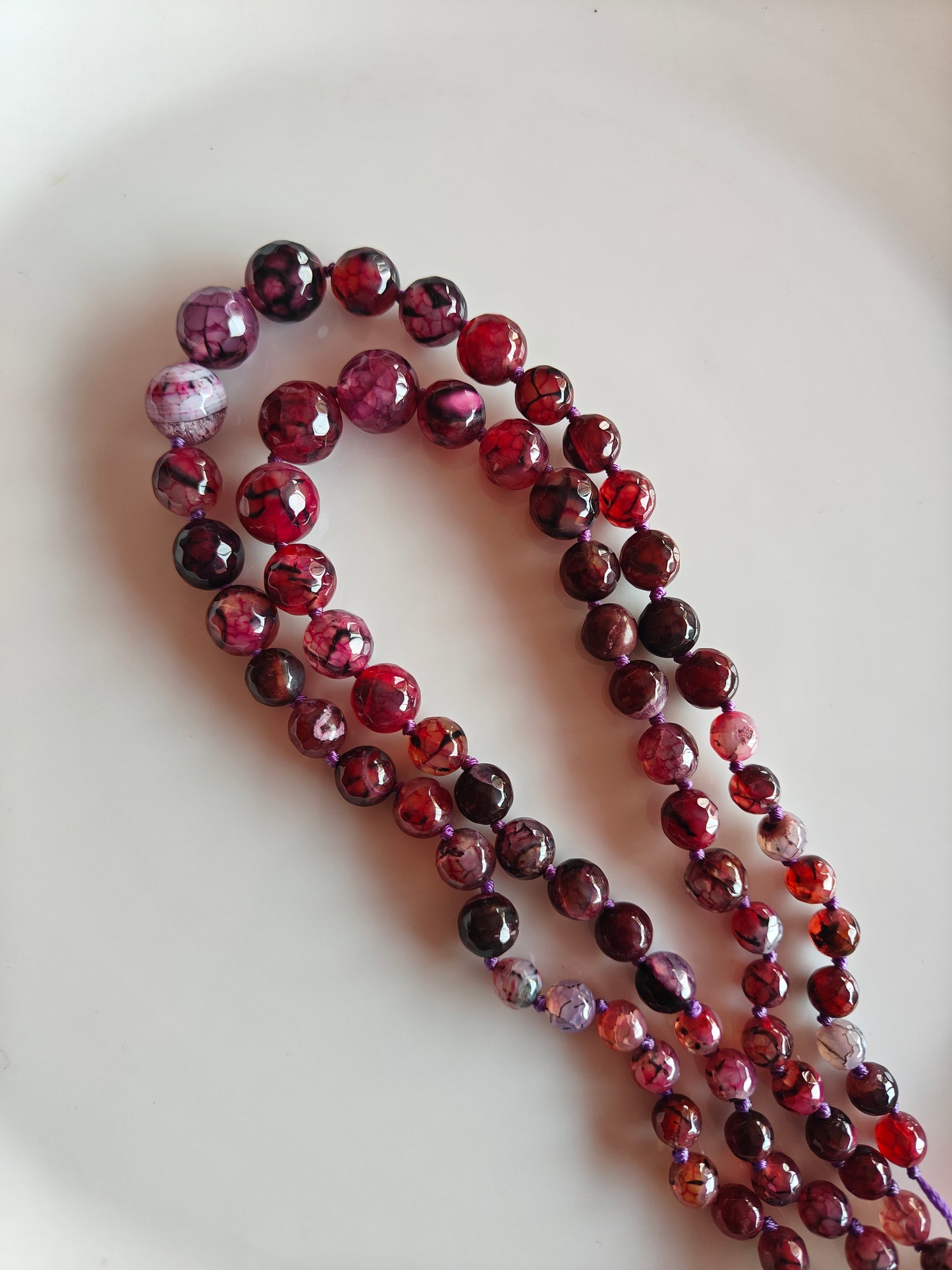 Magenta Multi size Beads - 1 String