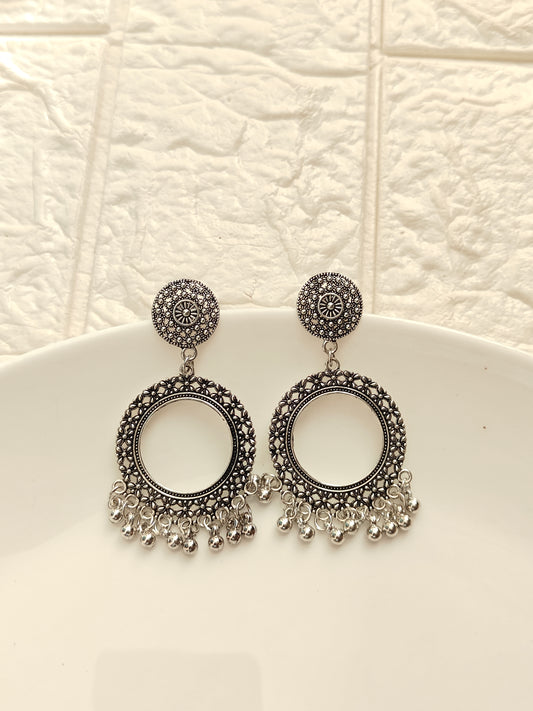 Silver Round 22mm Jhumka Base - 1 Pair