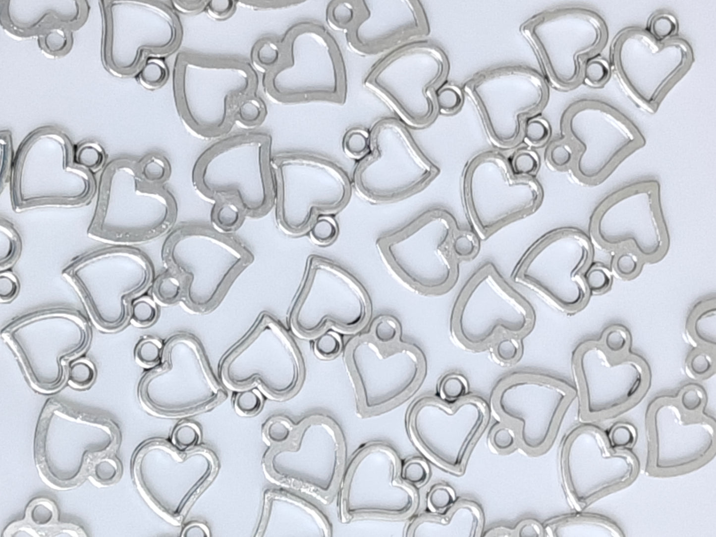 Mini Heart Bezel Charm - 1 Piece