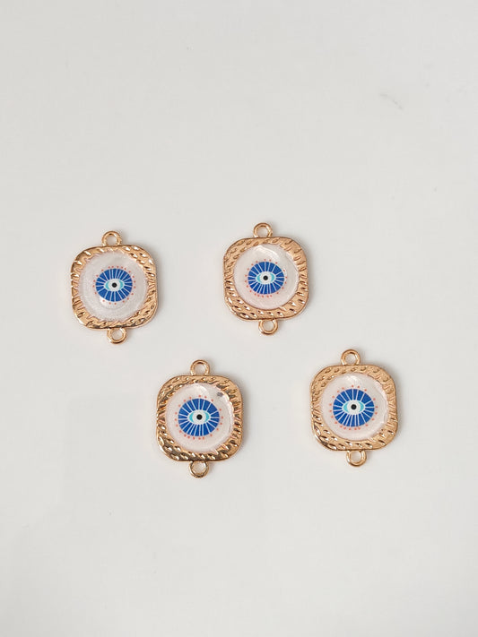 Square Evil Eye Connector Charm - 1 Piece
