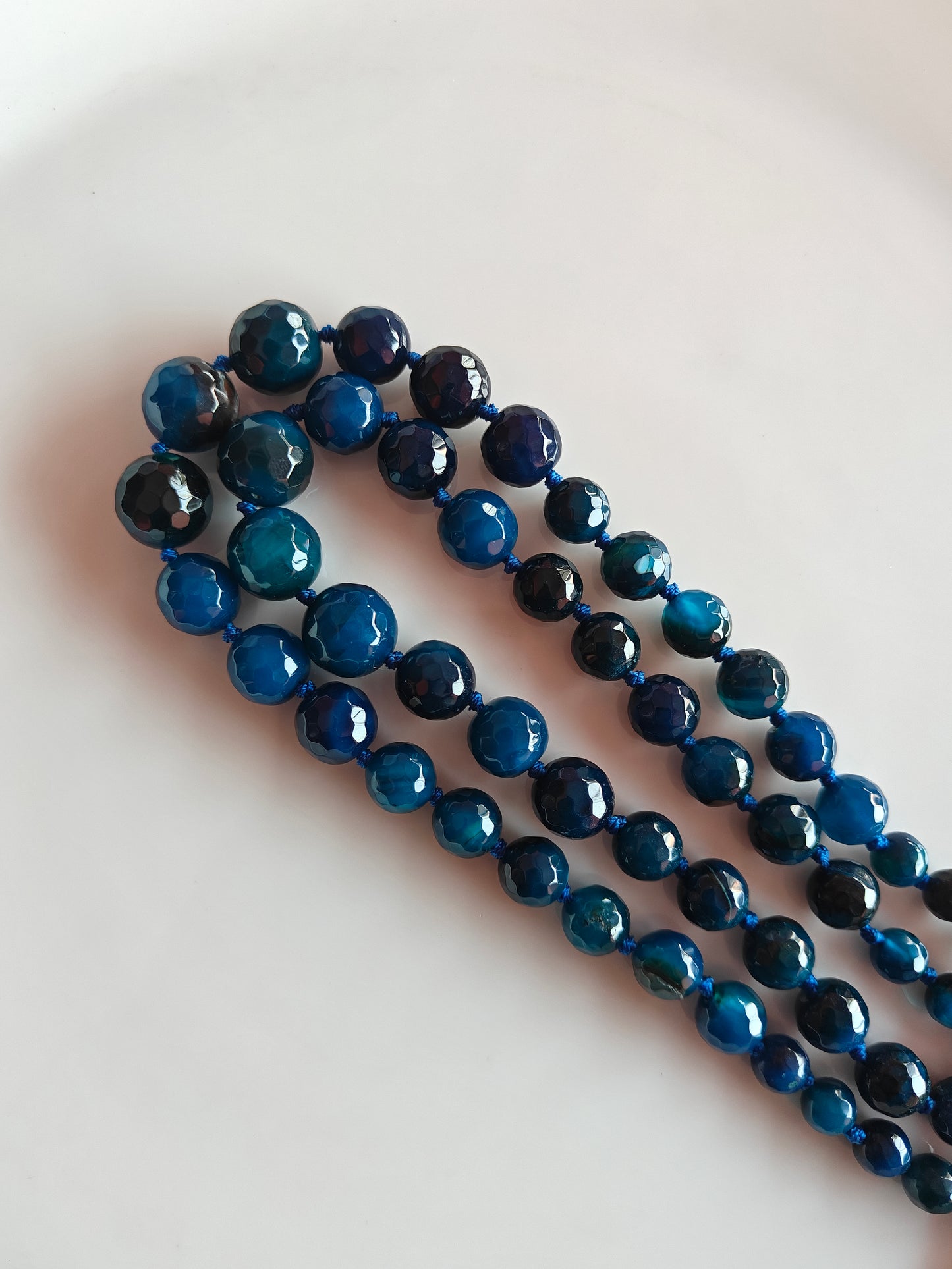 Dark Blue Multi size Beads - 1 String