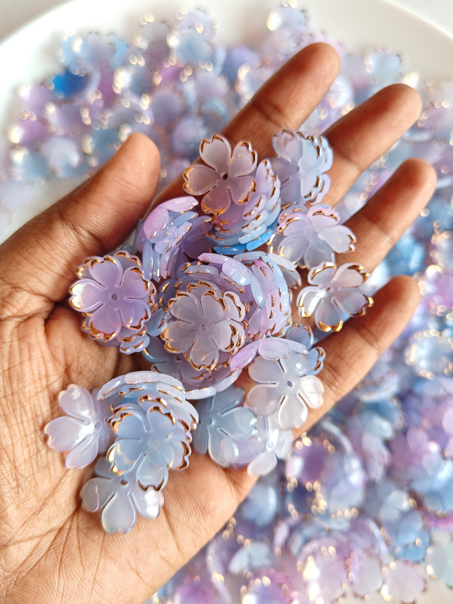 Acrylic Flowers Purplish Blue - 20g