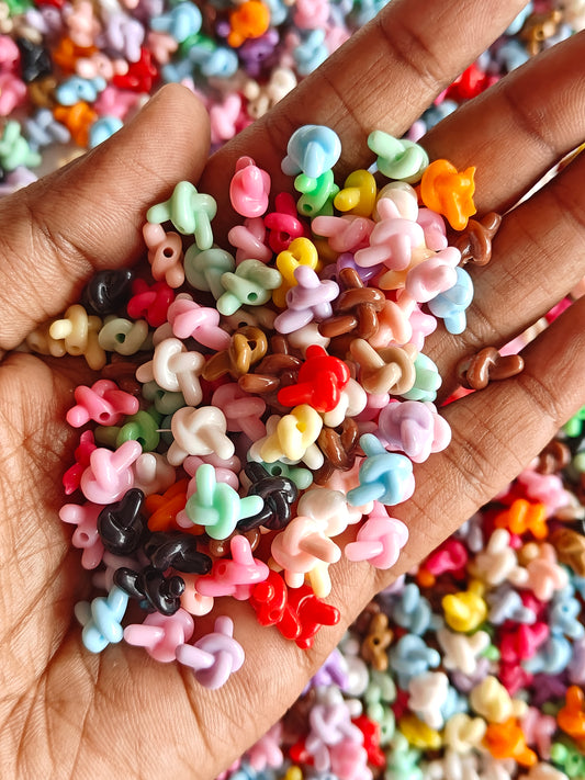 Acrylic Multicolor Knot Spacer Beads - 20g
