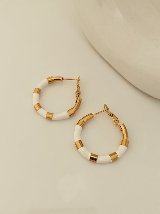 Simple White Hoops
