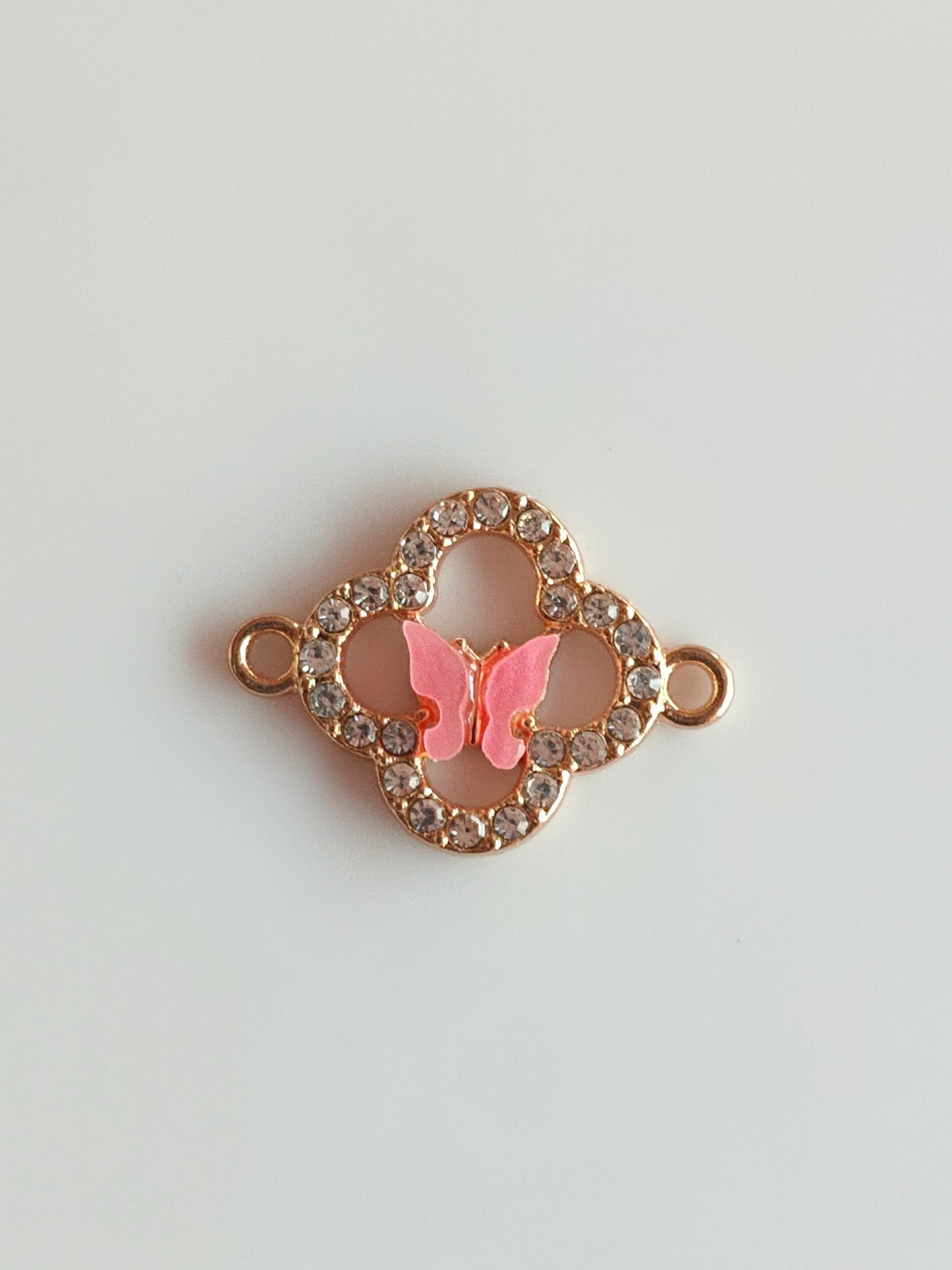 Stone Clover Butterfly Charm - 1 Piece