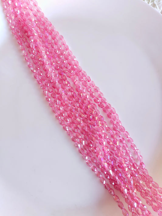 Drop 8*5mm Crystal Beads Dark Pink
