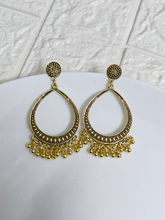Gold Drop Jhumka Base - 1 Pair