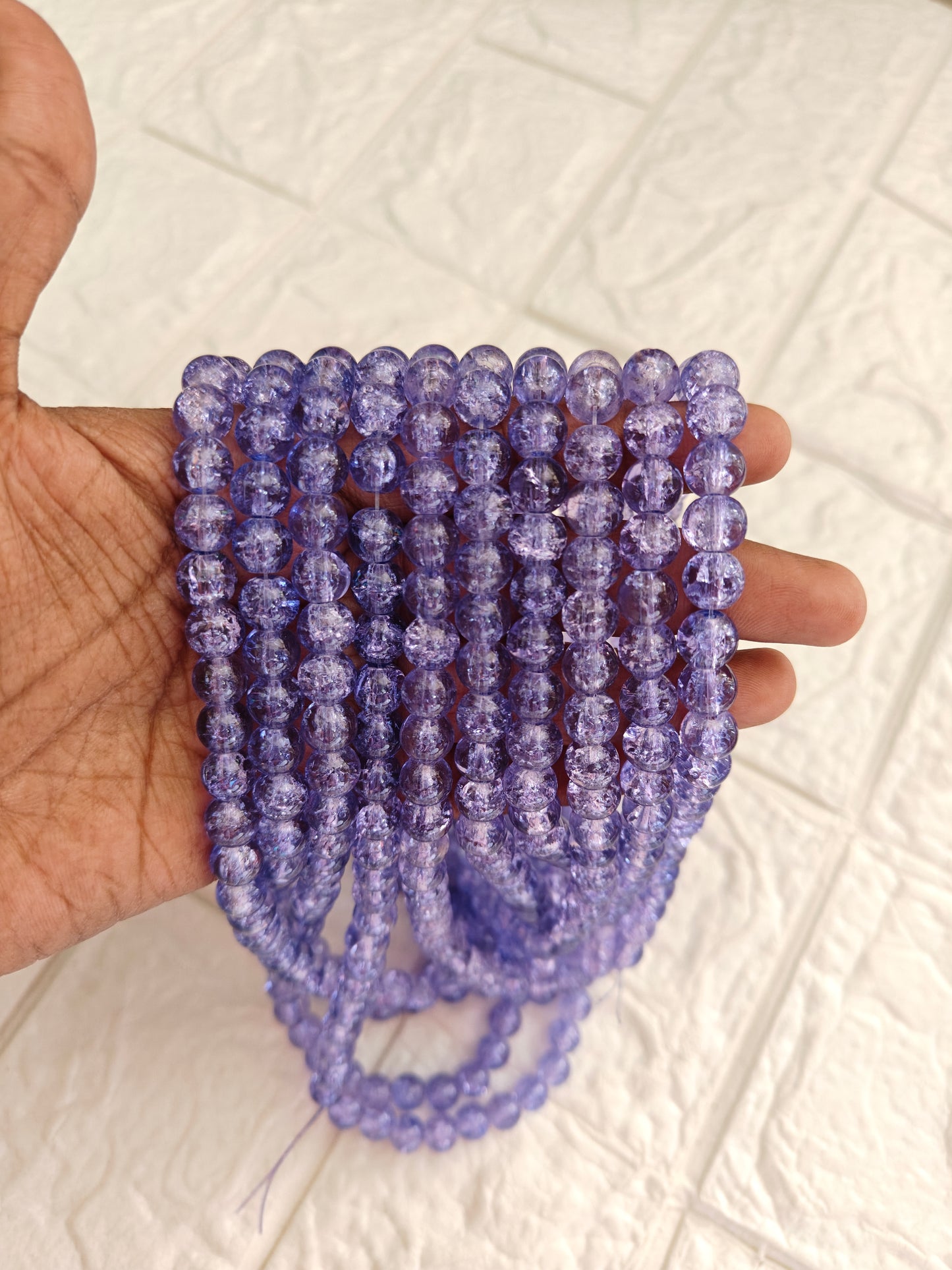 Single Shade Crackle Beads 8mm - approx. 100 beads