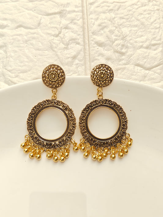 Gold Round 22mm Jhumka Base - 1 Pair