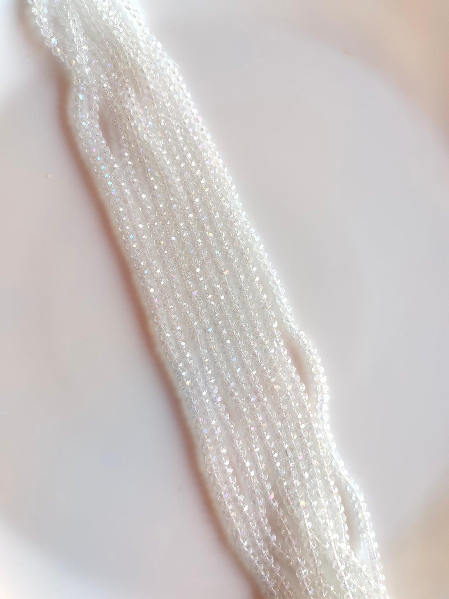 4mm Crystal Beads Clear/White