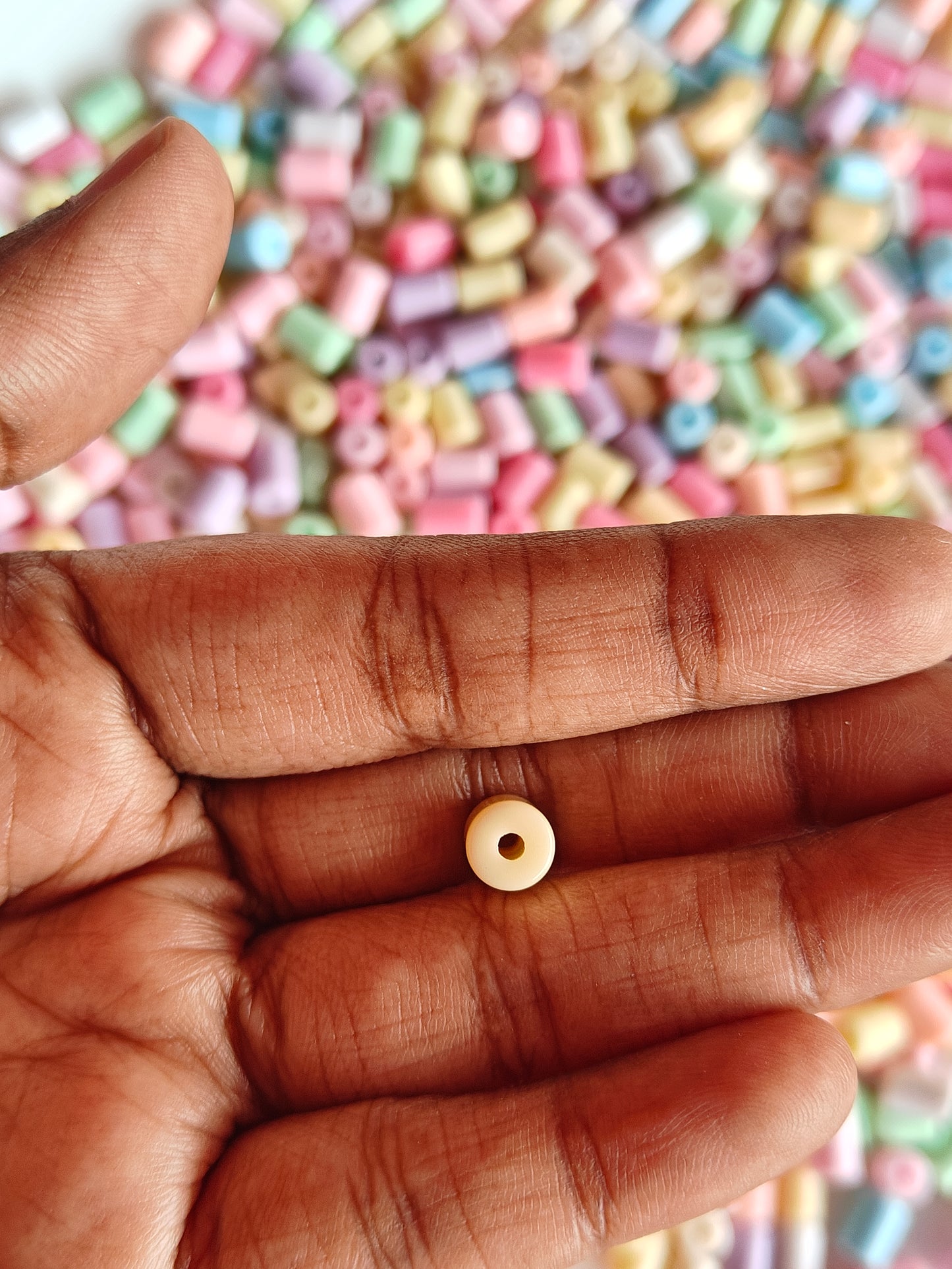 Acrylic Pastel Tube Spacer Beads - 20g