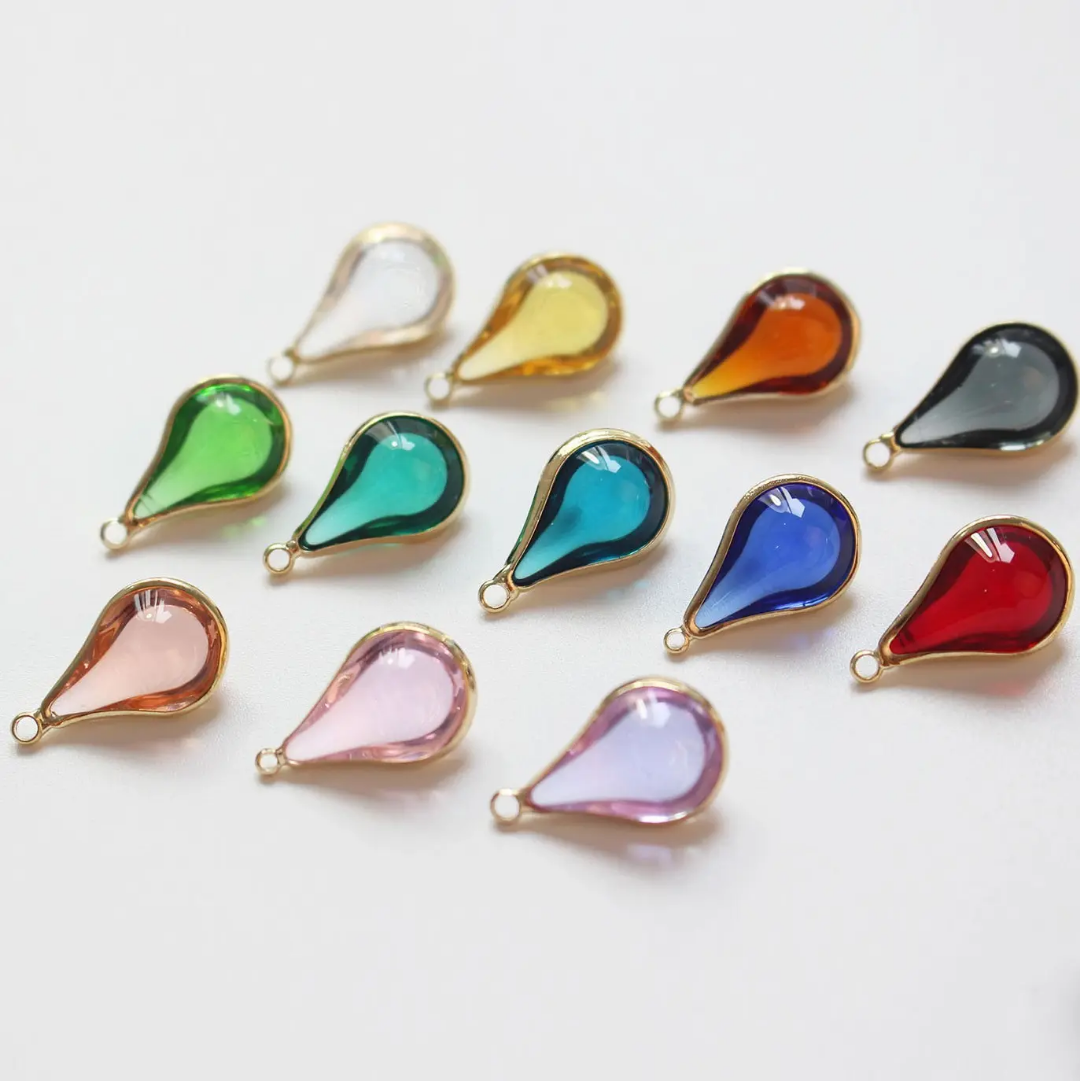 3D Droplet Charm 18*10mm 14k Gold Plated - 1 Piece