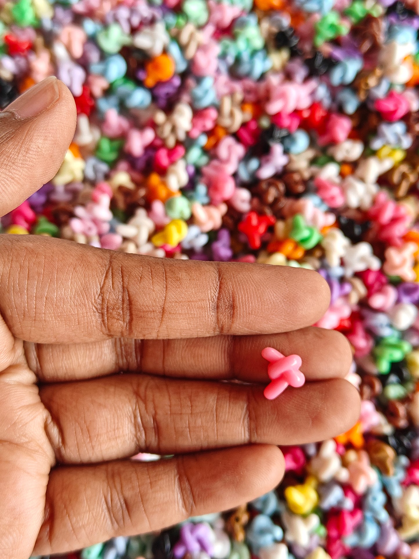 Acrylic Multicolor Knot Spacer Beads - 20g