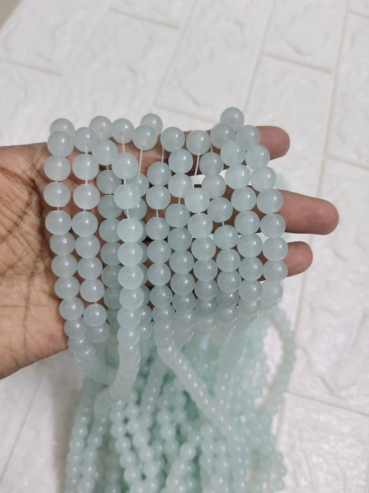 Jelly Beads 8mm Pale Green - approx. 100 beads